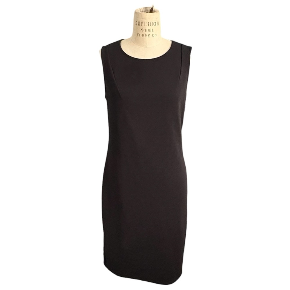 Mossimo Black Sleeveless Fit Mini Dress Texture Stretch Zip Back Women‎ M Office